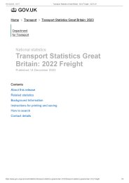 Transport statistics Great Britain: 2022. Freight