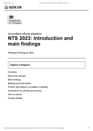 National travel survey 2023: introduction and main findings