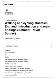 Walking and cycling statistics, England: introduction and main findings (National Travel Survey)