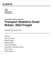 Transport statistics Great Britain: 2023. Freight