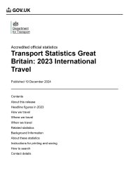 Transport statistics Great Britain: 2023. International travel