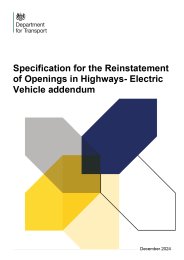 Specification for the reinstatement of openings in highways - electric vehicle addendum