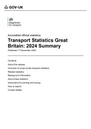 Transport statistics Great Britain: 2024. Summary