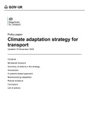 Climate adaptation strategy for transport