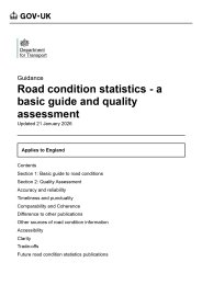 Road condition statistics - a basic guide and quality assessment