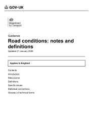Road conditions: notes and definitions