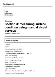 Road condition statistics: technical note. Section 3: measuring surface condition using manual visual surveys