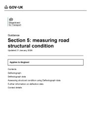Road condition statistics: technical note. Section 5: measuring road structural condition