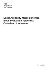 Local authority major schemes meta-evaluation appendix: overview of schemes