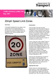 20 mph speed limit zones