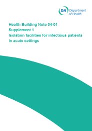 Isolation facilities for infectious patients in acute settings