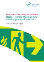 Firecode - fire safety in the NHS. Operational provisions - part A: General fire safety