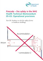 Firecode - fire safety in the NHS. Operational provisions part M: Guidance on the fire safety of atria in healthcare buildings