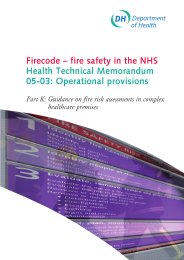 Firecode - fire safety in the NHS. Operational provisions part K: Guidance on fire risk assessments in complex healthcare premises