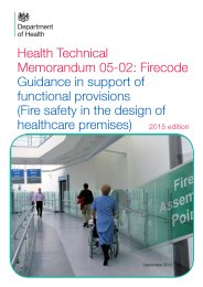 Firecode - guidance in support of functional provisions (fire safety in the design of healthcare premises)