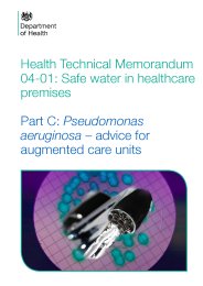 Safe water in healthcare premises: part C - Pseudomonas aeruginosa - advice for augmented care units