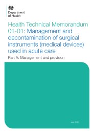 Management and decontamination of surgical instruments (medical devices) used in acute care. Part A: management and provision