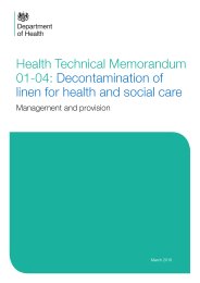 Decontamination of linen for health and social care: management and provision