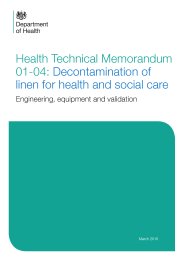 Decontamination of linen for health and social care: engineering, equipment and validation