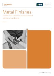 Metal finishes - trades descriptions for door and window hardware
