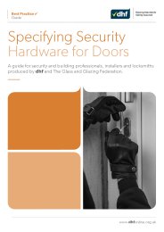 Specifying security hardware for doors - a guide for security and building professionals, installers and locksmiths