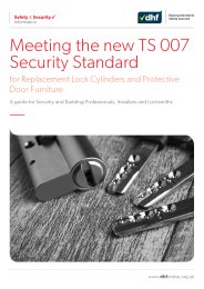 Meeting the new TS 007 Security standard for replacement lock cylinders and protective door furniture. A guide for security and building professionals, installers and locksmiths