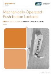 Mechanically operated push-button locksets - best practice guide to BS 8607:2014+A1:2016