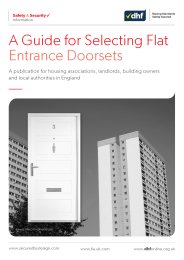 Guide for selecting flat entrance doorsets – a publication for housing association, landlords, building owners and local authorities in England
