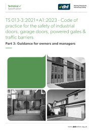 Code of practice for automated gates, traffic barriers, industrial and garage doors. Part 3: guidance for owners and managers