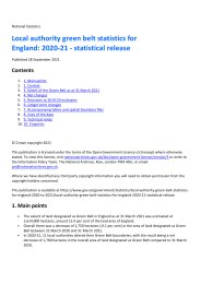 Local authority green belt statistics for England: 2020-21 - statistical release