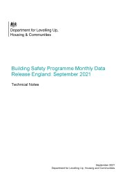 Building safety programme monthly data release England: September 2021. Technical notes