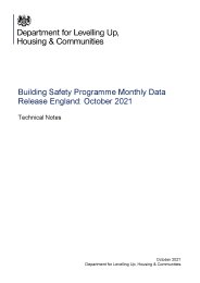 Building safety programme monthly data release England: October 2021. Technical notes
