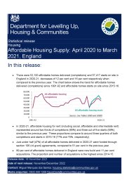 Affordable housing supply: April 2020 to March 2021, England