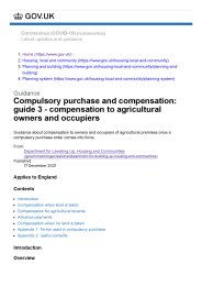 Compulsory purchase and compensation: guide 3 - compensation to agricultural owners and occupiers