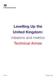Levelling up the United Kingdom: missions and metrics. Technical annex