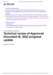 Technical review of approved document B: 2022 progress update