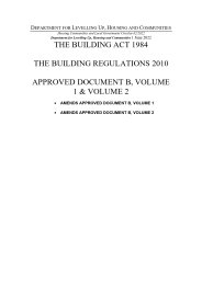 Building Act 1984. Building Regulations 2010. Approved document b, volume 1 and volume 2. Amends approved document b, volume 1, and amends approved document b, volume 2