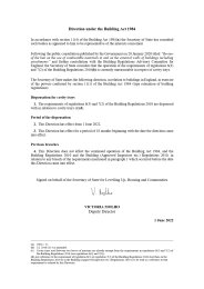 Direction under the Building Act 1984: Dispensation for cavity trays
