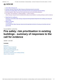 Fire safety: risk prioritisation in existing buildings - summary of responses to the call for evidence