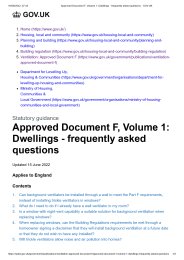 Approved Document F, Volume 1 - dwellings. Frequently asked questions
