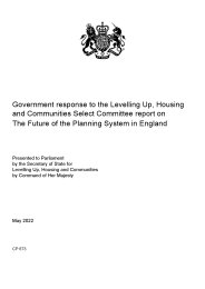 Government response to the Levelling Up, Housing and Communities Select Committee report on the future of the planning system in England