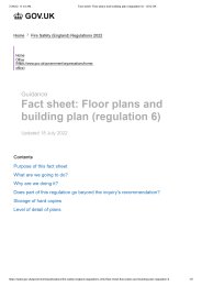 Guidance. Factsheet: floor plans and building plan (regulation 6)