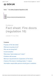 Guidance. Factsheet: fire doors (regulation 10)