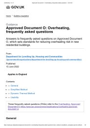 Approved Document O: Overheating. Frequently asked questions
