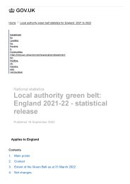 Local authority green belt: England 2021-22 - statistical release