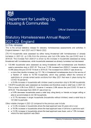Statutory homelessness annual report 2021-22, England