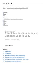 Affordable housing supply in England: 2021 to 2022