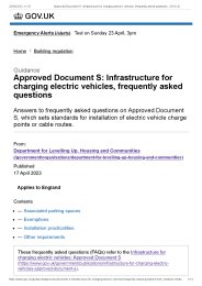 Approved Document S: Infrastructure for charging electric vehicles. Frequently asked questions