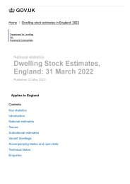 Dwelling stock estimates, England: 31 March 2022