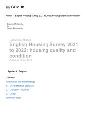 English housing survey 2021 to 2022: housing quality and condition